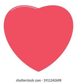 Heart shape flat vector isolate love icon symbol pink color icon vector illustration.