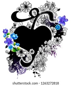 Heart shape with flora design