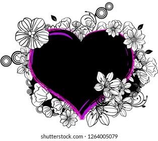 Heart shape with flora design