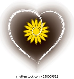 Heart Shape with Floral Design.