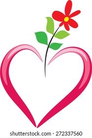 heart shape with flower