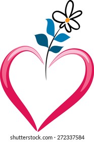 heart shape with flower