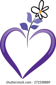 heart shape with flower