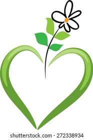 heart shape with flower