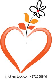 heart shape with flower