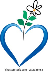 heart shape with flower