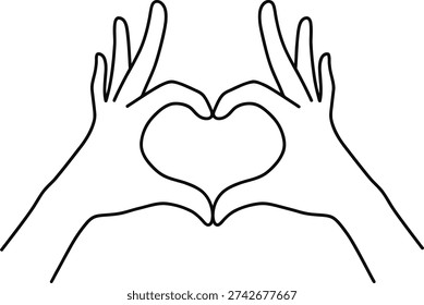 A heart shape formed by two hands with fingers intertwined.