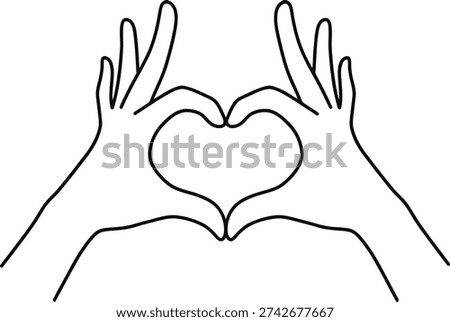 A heart shape formed by two hands with fingers intertwined.