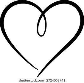 Forma de coração formada com uma linha fluindo, simbolizando amor, conexão emocional, compaixão, relacionamentos e harmonia interior.