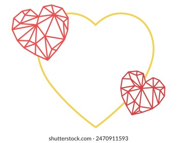 Heart Shape Frame Line Art