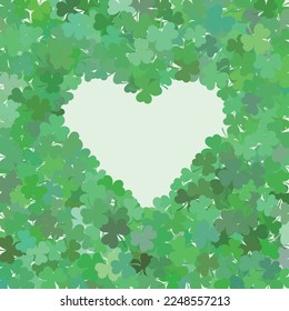 heart shape frame made by small clover confetti