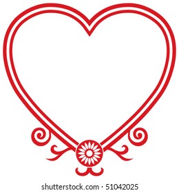 heart in shape frame, vector image