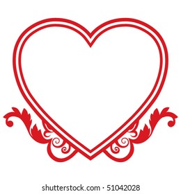 heart in shape frame, vector image