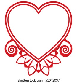 heart in shape frame, vector image