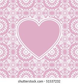 heart in shape frame, vector image
