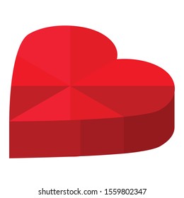 Heart shape gem icon. Isometric of heart shape gem vector icon for web design isolated on white background