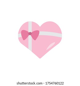 Heart shape gift box graphic design template vector isolated