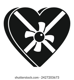 Heart shape gift box icon simple vector. Offer parcel. Occasion open package