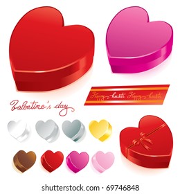 caja de regalo de forma de corazón, regalo de amor