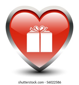 Heart Shape Gift Sign Icon