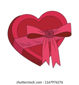 Heart shape giftbox pop art