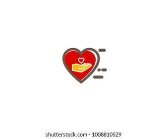 Heart shape. Give love. Valentine's Day. Illustration of heart isolated on white background