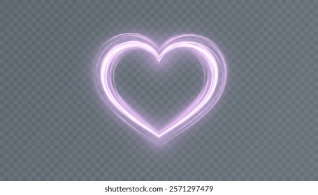 Heart shape glow effect for Valentine's Day design. Bright colorful heart glow effect with glitter.	
