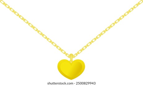 Vector colgante de oro en forma de corazón