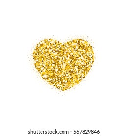 Heart shape with gold sparkling texture.