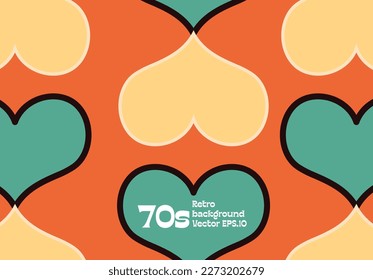 heart shape gradient orange and 1970s theme modern art background use for advertisment poster website banner landing page product package design vector eps.