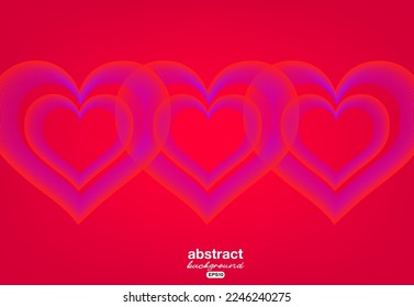 heart shape gradient red and pink tone valentine love romantic theme background for advertisement banner,brochure,website landingpage, notebook cover vector eps.