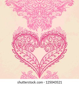 Heart shape greeting valentine card