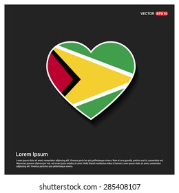 Heart Shape Guyana Flag