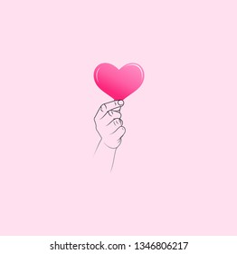 heart shape and hand design for love symbols. - Vector