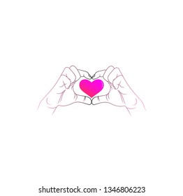 heart shape and hand design for love symbols. - Vector