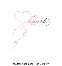 heart shape and hand design for love symbols. - Vector