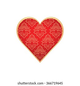Heart shape with hand drawn floral ornament