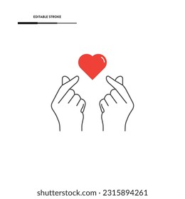 Heart Shape Hand Icon Vector Design.