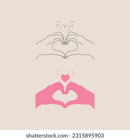 Heart Shape Hand Icon Vector Design.