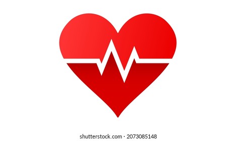 Forma cardíaca con icono de pulso de latido cardíaco. Concepto de señal de salud electrónica de vector