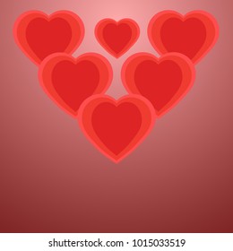 Heart shape with hearts on a red background, for Valentine's Day.