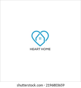 heart shape home vector logo template
