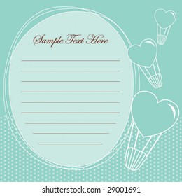heart shape hot air balloon memo template
