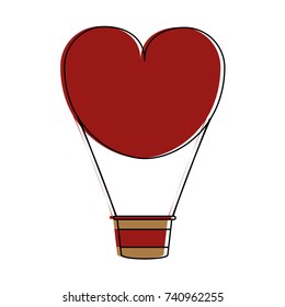 heart shape hot air balloon valentines day related icon image 