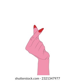 Heart Shape Human Hand Icon Vector Design.