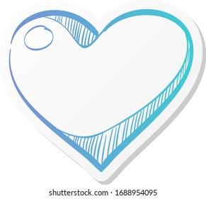Heart shape icon in doodle sketch lines.