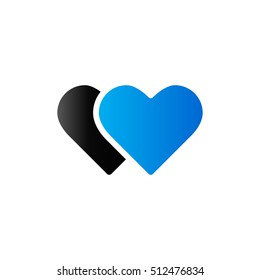 Heart shape icon in duo tone color. Couple wedding valentine
