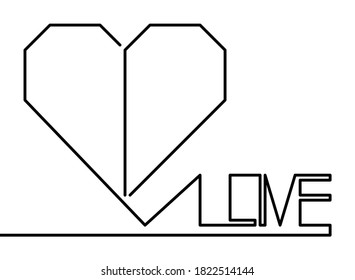 Heart shape icon with letters love.