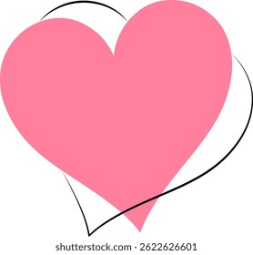 Heart shape icon with outline