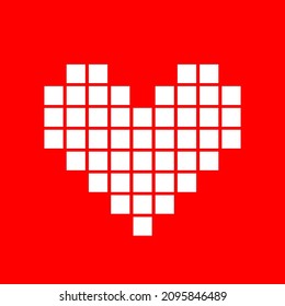 Heart shape icon. Pixel style. Vector illustration